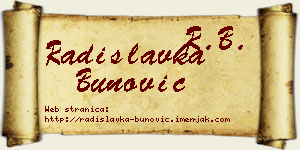 Radislavka Bunović vizit kartica